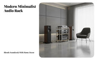 Heavy-Duty Movable Amplifier Floor Stand Easy to Assemble Multi-Tier Audio Equipment Shelf Space-Saving Rolling High-Fidelity Component Rack Scratch-Proof for Audiophiles, Studio, Living Room