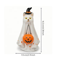 Indoor Ghost Figurine with Witch Hat Playful Ghost with Witch Hat Home Halloween Table Statue Desk for Classroom