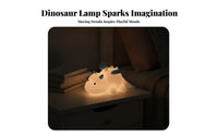 LED Rechargeable Dinosaur Night Light Matte Dinosaur Night Light Portable Dino Lamp Soft for Room Display