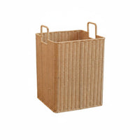 Stylish Design Square Woven-Design Bin Sturdy Tall Woven Container Easy to Clean Laundry Hamper Large Capacity for Hotel Managers, Apartment Dwellers, Bathroom, Bedroom, Dorm Room, Nursery