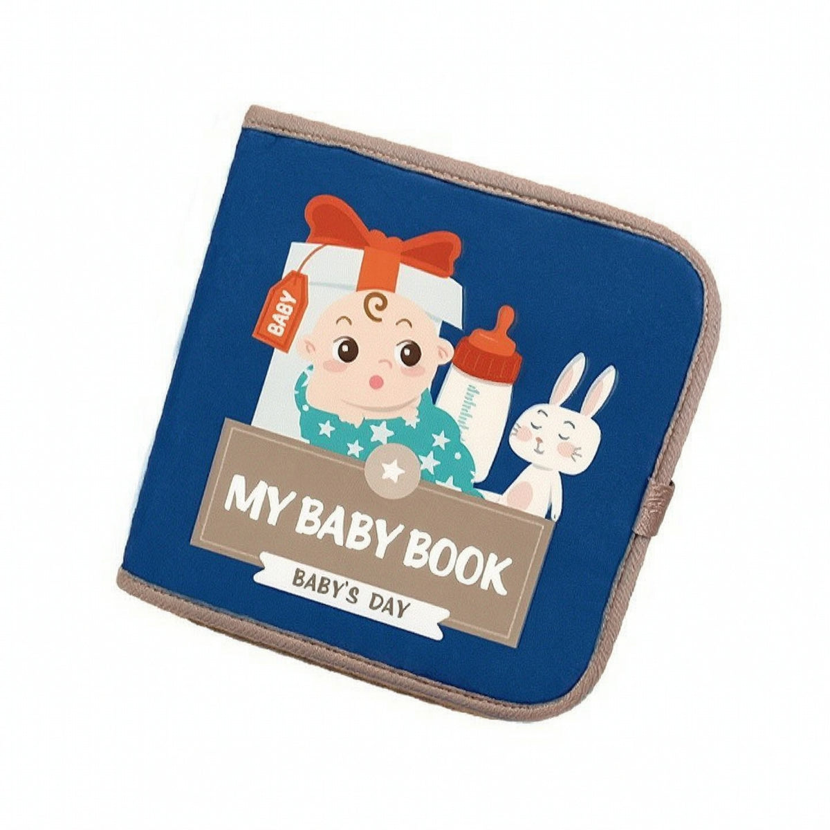 Book with Removable Doll Engaging Quiet Book with Doll Portable Crinkle for Babies, Car Travel, Stroller