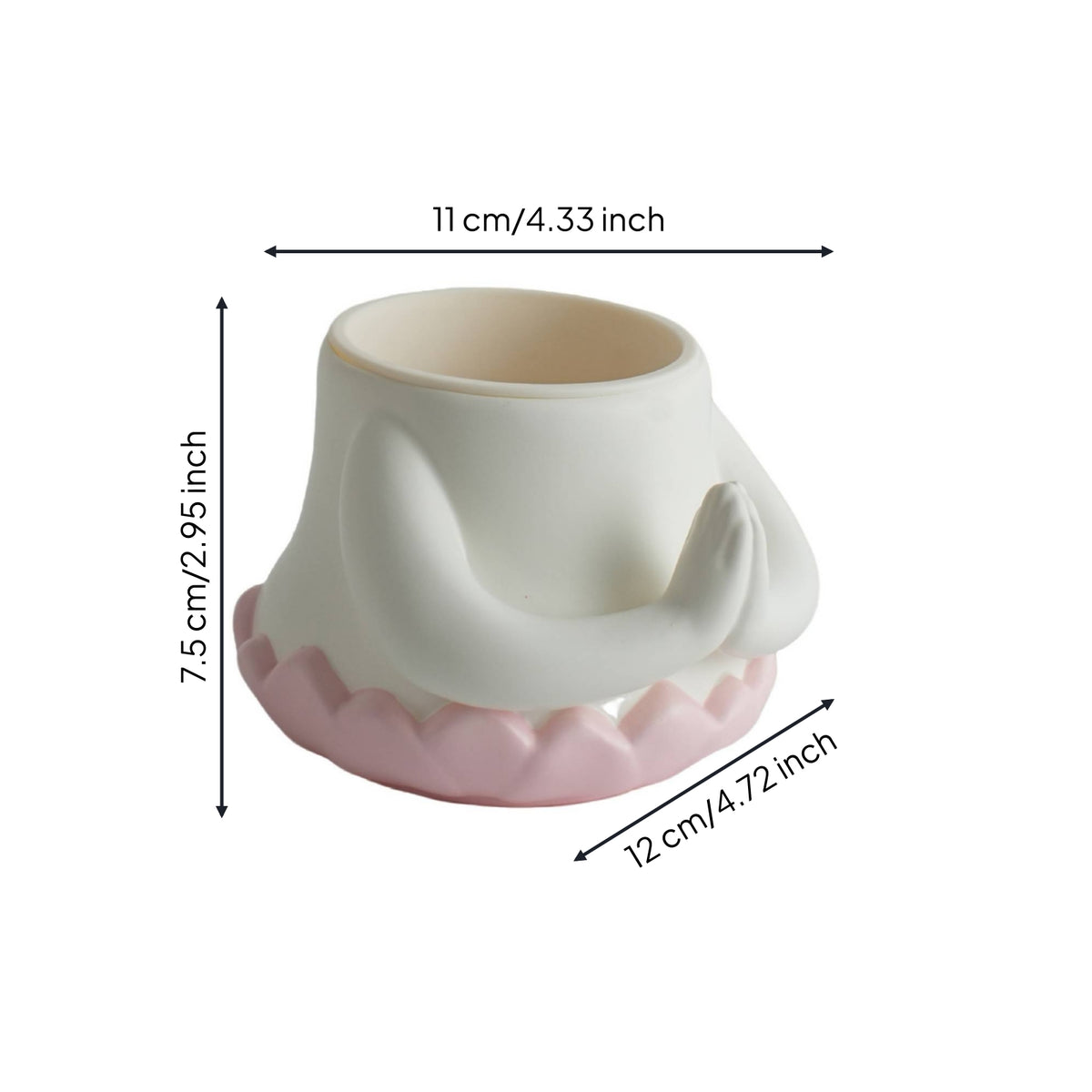 White and Pink Home Decor Desktop Pot Space-Saving Planter