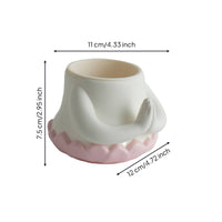White and Pink Home Decor Desktop Pot Space-Saving Planter