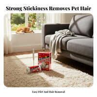 Easy-Tear Sheets Pet Hair Roller Multi-Purpose Sticky Lint Roller Refillable for Dog Owners, Homeowners, Clothing Care, Bedroom, Living Room