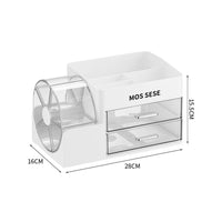 Makeup Organizer with Rotating Compartment Space-Saving Makeup Organizer with Compartments Compact Storage Box for Washroom Counter