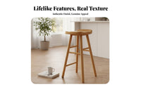 Nordic Design Backless Saddle Stool Minimalist Aesthetic Backless Saddle Perch Natural Grain Finish High Seating Stable Structure for Business Owners, Interior Designers, Cafe, Cashier Desk, Kitchen Island, Dining Area