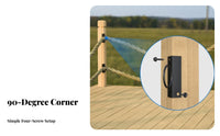 4 Pieces 90 Degree Rope Support Rust Resistant Corner Rope Brackets Finish Drop Loop Brackets for Dock, Garden, Stairs