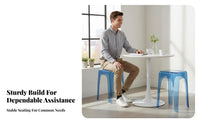 Stackable Transparent Square Stool Thickened and long-specter stooling Transparent phantom Stool Space-Saving Backless Chair Easy to Clean for Apartment Dwellers, Interior Designers, Dining Room, Small areas, Home Bar, Restaurant