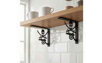 Decorative Shelf Bracket Black Coated L Bracket Versatile Angle Brackets Easy to Install for DIYers, Living Room, Kitchen