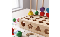 Child-Centered Shape Matching Board with Cards Stacking Wooden Sorting Board Educational Shape Sorter Sensory for Toddlers