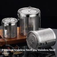 Stainless Steel Seasoning Basket Secure Locking Lid Seasoning Infuser Basket Soup Stock Infuser Attached Chain with Hook