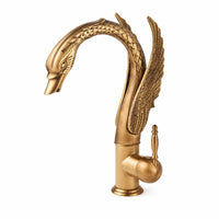 Swan Faucet Polished Single Handle Faucet Solid Brass Tap for Vanity