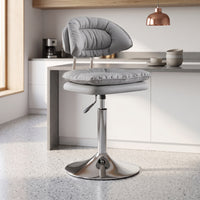 Height-Adjustable Bar Stool Padded Bar Stool with Backrest Cushioned Breakfast Stools Modern for Kitchen Island