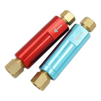 2 Pieces Residual Brake Pressure Valve with Fittings Anodized Drum Brake Valve Red Inline for Car Builders, Garage Builds