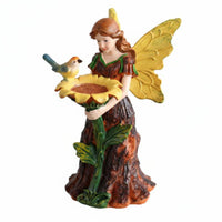 Garden Nymph Ornament Bird Companion Fairy Figurine Miniature Home Decor for Garden