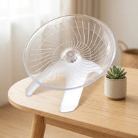 Silent Hamster Wheel and 18cm Hamster Wheel, Syrian Hamster Accessories for Dwarf Breeds, Flying Saucer Spinner with Stand-Alone Base