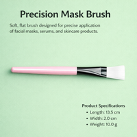 Facial Brush with Soft Nylon Bristles for Spa Treatment, Individually Wrapped Professional Application Tool, Pink Handle 14cm Length