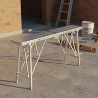 High Load Capacity Adjustable Height Sawhorse Quick Setup Adjustable Sawhorse Portable Scaffolding Bench for Contractors, Painters, DIYers, Construction Site, Garage