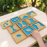 4 Pieces Landform Board with Wooden Frame Educational Geography Model Board Sensory Toy for Young Children, Classroom