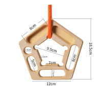 2 Pieces Hanging Climbing Training Board Pentagonal Wooden Training Board with Cords Portable Hangboard with Rope Travel-Friendly for Climbers, Athletes, Home Gym