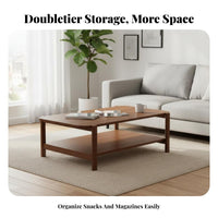 Multi-Functional double-level Square Side Table Modern appearance & dwelling Furniture Minimalist Look Space-Saving Design for Small Apartment Dwellers, homeowners, Students, Living Room, beside Sofa, Bedroom, Office