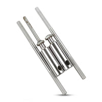 Knurled Grip Bottom Bracket Tap Holder Clamping Sections B and B Thread Repair Tool Hand Tightening Bottom Bracket Tapping Tool Polished Silver