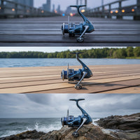 Rotating Fishing Reel Smooth Fishing Reel with Metal Spool Long-Cast All-Weather for Anglers