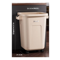 Lidded Trash Can Bag Holder Rectangular Trash Can Slim Lidded Bin Ribbed Household Container Side Handles