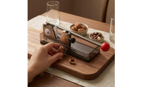 Stainless Steel Manual Nutcracker Long Handle Adjustable Nutcracker Metal Lever Manual Nut Sheller Transparent Base
