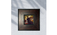 Wooden Picture Frame Rustic-Lumber Frame with Black Border Wall-Mountable for Bedroom, Hallway