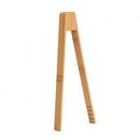 Bamboo Food Tongs with Serrated Tips Slim Cooking Tweezers Natural for Grill