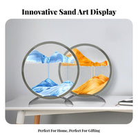 Ever-Changing Scenery Flowing Sand Picture Relaxing Gift Moving Sand Art Picture for Office Workers, Adults, Living Room, Bedroom, Bookshelf
