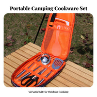 7 Pieces Includes Carrying Case 7-Piece Camping Kitchen Set Lightweight Portable Camping Kitchen Utensil Set Sturdy for Campers, Travelers