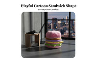 Multi-Functional burger Pouf Creative Design Storage Stool Soft Seat Footstool Portable with carrying strap for Students, Families, Home Decorators, Entryway, Living Room, Bedroom, Playroom