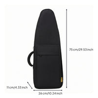 Water-Resistant Bamboo Flute Bag Curved Fit Triangular Flute Backpack Mesh Pocket Wind Instrument Bag Carry Handle