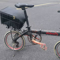 Rapid-Removal Bike Basket Rectangular Rear Bike Basket Black for Shopping Rides