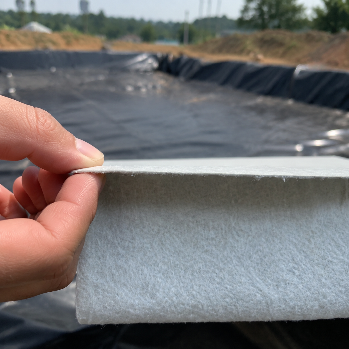 HDPE Geomembrane Sheet Composite Membrane Liner 300gsm Black White Waterproof Membrane Fabric Anti-seepage Membrane For Landfill Outdoor Pond