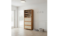 Dustproof Freestanding Shoe Rack Space Saving Freestanding Shoe Rack with Doors Multifunctional Large Capacity for Entryway, Hallway, Bedroom, Closet