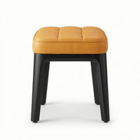 Upholstered Stool Tufted Footrest Sturdy for Entryway
