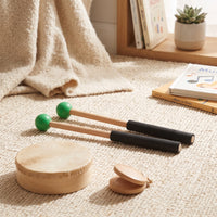 Wooden Percussion Mallets Burr Musical Play Mallets Smooth Wooden Mallet for Kids, Young Children, Music Classrooms, Home Activities