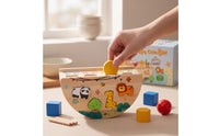 Shape Sorting Toys Box Learning Educational Toy with Wooden Blocks Colorful Matching Box with Blocks for Infants