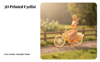1:64 Scale Cyclist Figure Photography Prop Miniature Female on Two-Wheeler Tiny Two-Wheeler Cyclist Model Highly Detailed