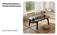 Space-Saving Foldable Tatami Table Multi-Purpose Japanesedesign Floor Table InstallationNo-Assembly Folding Desk No Assembly Required for Telecommuting Workers, Apartment Dwellers, Bay Window, Small Areas, Dorm Room, Bedroom