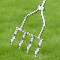 Step-on Lawn Aerator Adjustable Lawn Aerator with Hollow Tines 4-Spike Soil Loosening Tool Wide for Gardeners