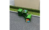 3 Pieces Handmade 1:64 Scale Trash Bin Realistic Miniature Waste Bin with Molded Lid Detailed Mini Waste Container Compact for Collectors