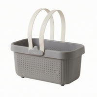 Perforated Bath Basket Arched Handles Portable Washroom Basket Ventilated Handle Storage Tote