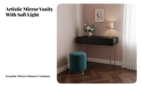 Extendable Design Retractable Dressing Table French design Vanity Desk with Mirror and Storage 2-in-1 Function Bedroom Furniture Adjustable Layout for Small Apartment Dwellers, Women, Teens