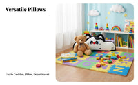 Long Soft Animal Cushion Support Starry-Eyed Cat Backrest Multi-Functional Cat Shaped Headboard Pillow for Teenagers, Bedroom, Dorm Room, Sofa