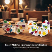 White Clown Sleeve Cuffs Shiny Puffed Ruffled Cuffs