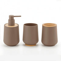 3 Pieces Coordinated Bathroom Set with Tumbler Functional Bathroom Accessory Set with Tray Practical Soap Dispenser with Tray Versatile for Vanity